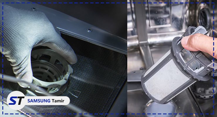 گرفتگی شلنگ یا فیلتر تخلیه ظرفشویی سامسونگ